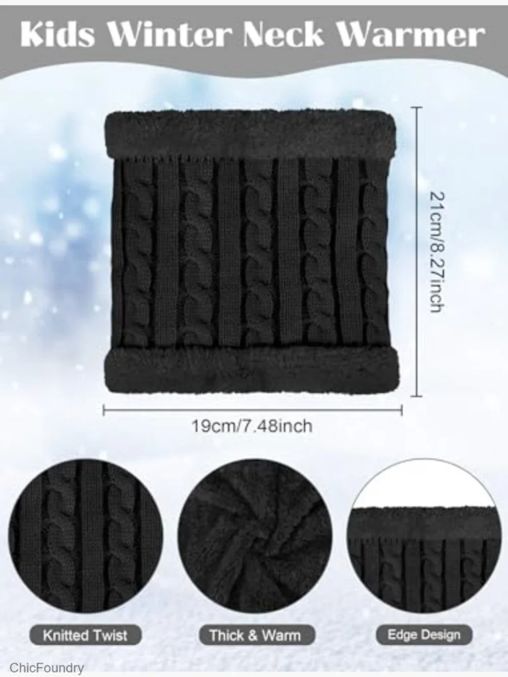 Kids Winter Pompom Hat and Gloves Set Fleece Lined Warm